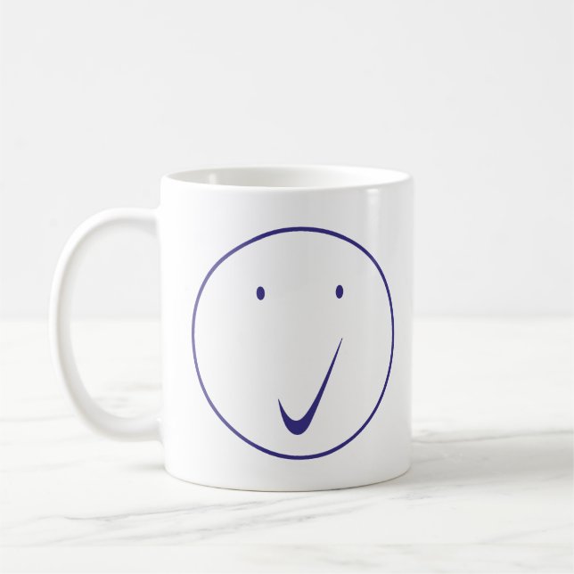 Mug Vérifier la face - Tick, Transp/Blue. (Gauche)