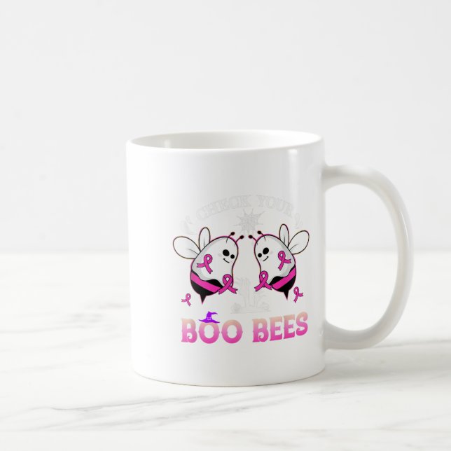 Mug Vérifier vos abeilles Boo Drôle Cancer du sein Hal (Droite)