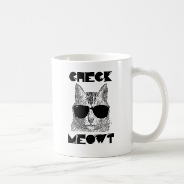 Mug Vérifiez Meowt -- Humour de chat (Droite)