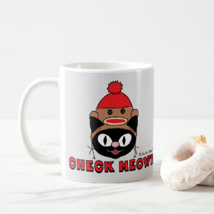 Mug VÉRIFIEZ MOUAH ! Chat de dessin animé avec un chap