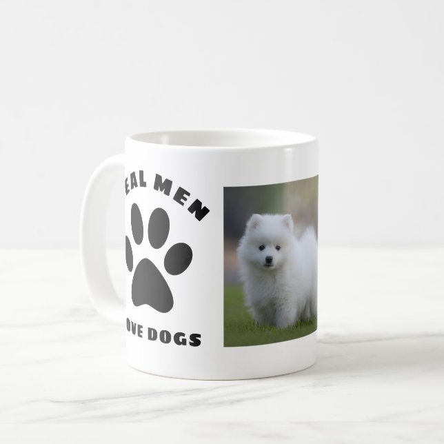 Mug Véritables Hommes Aimer Chiens Texte personnalisé  (Devant gauche)