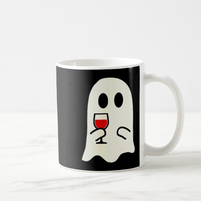 Mug Verre à vin rouge fantôme mignon Halloween  (Droite)