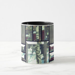 Mug Verre biseauté métallisé aspect gris argent modern