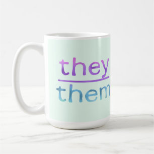 Mug Verre Coloré Pronom Ils Eux