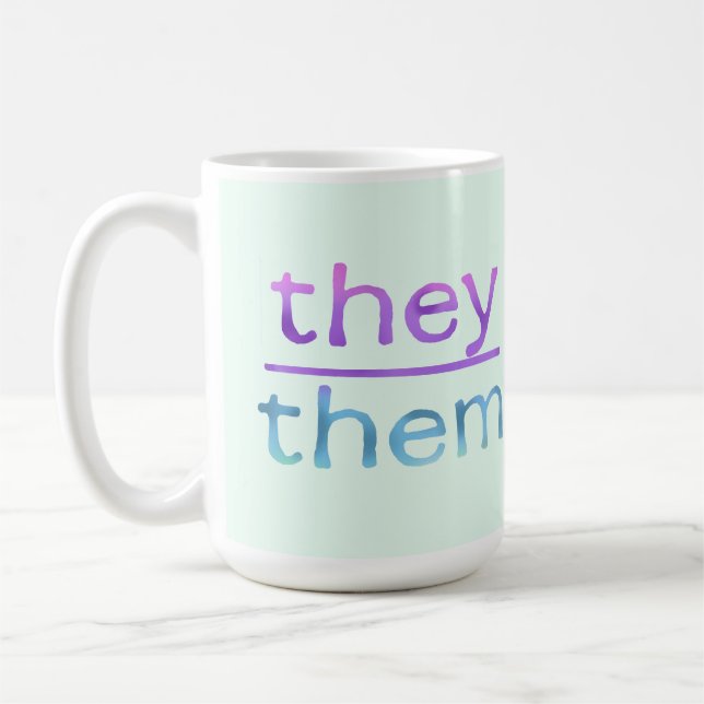 Mug Verre Coloré Pronom Ils Eux (Gauche)
