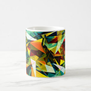 Mug Verre cristal abstrait géométrique moderne coloré