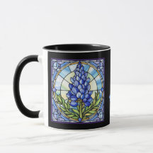Verre de verre texan Bluebonnet Vrai ami bleu