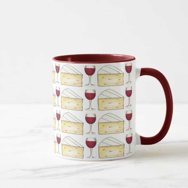 Mug Verre de vin rouge et fromage blanc Boire de la Mu (Droite)