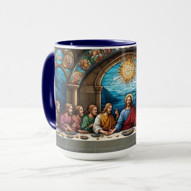 Mug Verre Dernier Jésus Souper chrétien catholique (Devant gauche)
