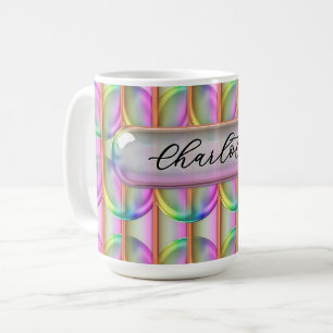 Mug Verre iridescent personnalisé Nom personnalisé Mod