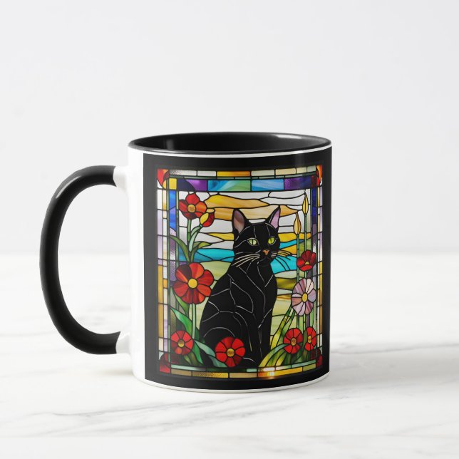 Mug Verre noir pour chat (Gauche)