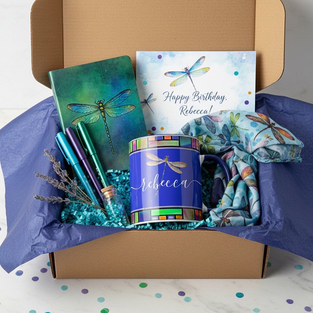 Mug Verre tendu et libellule muscade personnalisée (Créateur téléchargé)