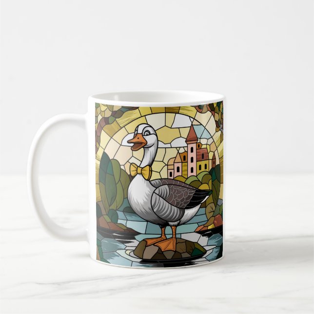 Mug Verre Tiré Art, Verre Tiré Oie Silencieuse (Gauche)