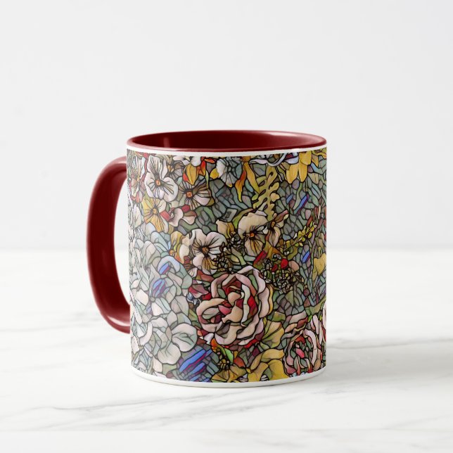 Mug Verre verni Botanique Floral (Devant gauche)