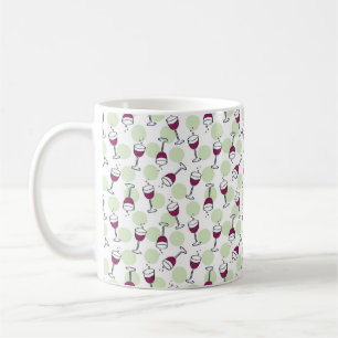 Mug Verres à vin rouge Bulles Illustration Motif