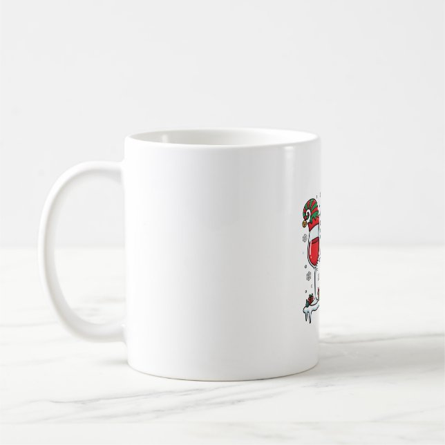 Mug Verres à vin rouge de Noël Vecteur de vacances (Gauche)