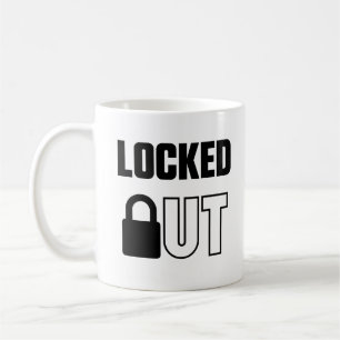 Mug VERROUILLÉ — Art textuel minimaliste à haut contra
