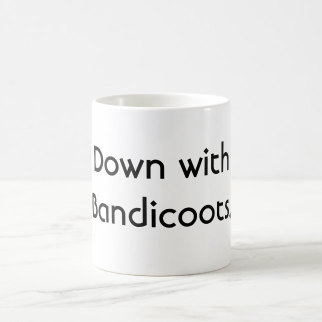 Mug Vers le bas avec des Bandicoots. (Centre)