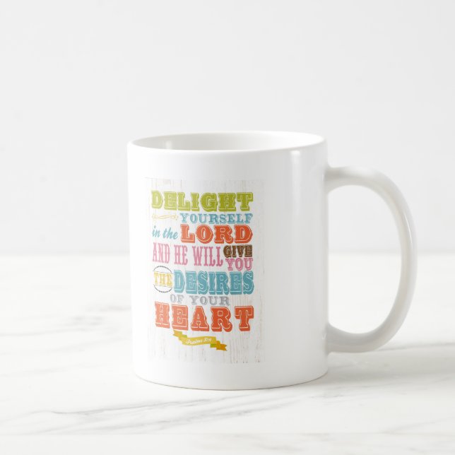 Mug Vers scriptural chrétien de bible - 37:4 de psaume (Droite)