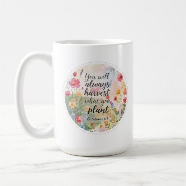 Mug Verse reap sow harvest plant gardening faith  (Gauche)