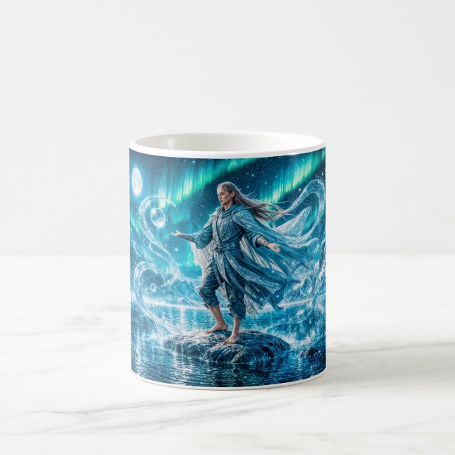 Mug Verseau Zodiaque avec Mage de l'Eau au Clair de Lu (Centre)