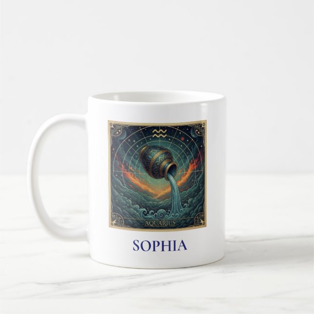 Mug Verseau Zodiaque Bleu Céleste (Gauche)