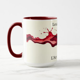 Mug Versement de vin rouge fluide Art abstrait Céramiq