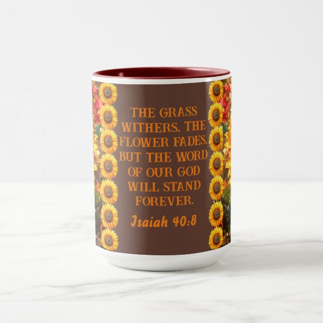 Mug Verset Bible Avec Tournesol William Morris Art (Centre)