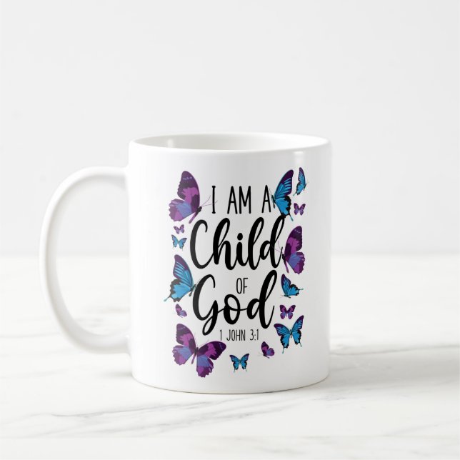 Mug Verset Bible Je Suis Un Enfant De Dieu 1 Jean 3:1 (Gauche)