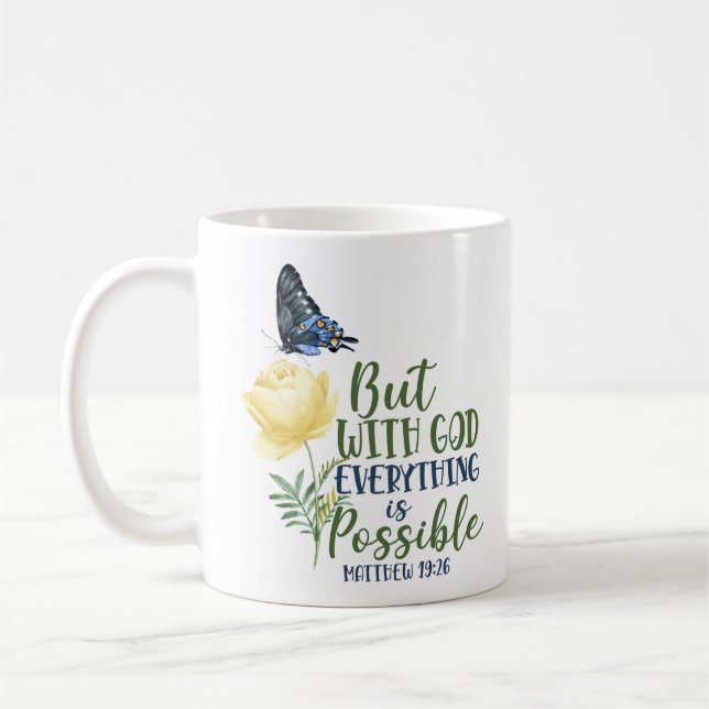 Mug Verset Bible Mais Avec Dieu Tout Est Possible (Gauche)