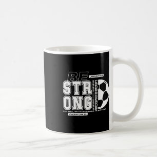 Mug Verset biblique de football chrétien Foi forte cou