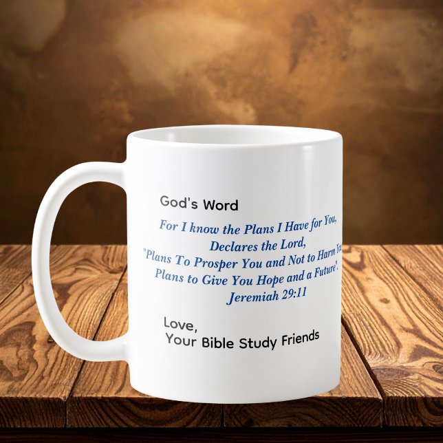 Mug Verset biblique Les Plans- Bleu Personnaliser (Créateur téléchargé)