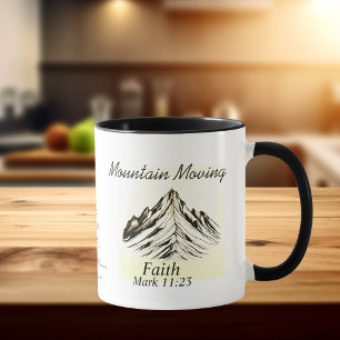Mug Verset biblique Montagne qui bouge Foi noire Marc