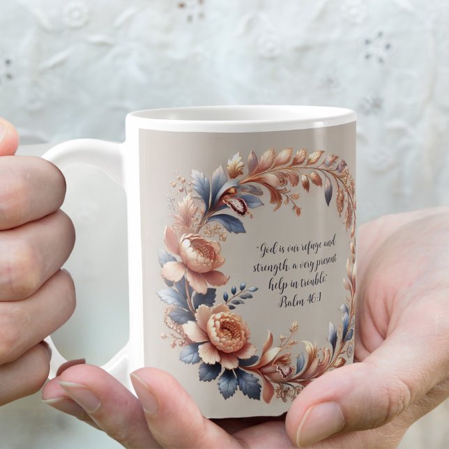 Mug Verset biblique personnalisable aux reflets pêche  (Créateur téléchargé)