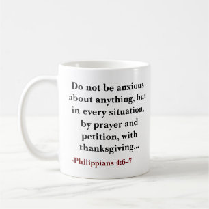 Mug verset biblique personnalisé Ne soyez pas anxieux