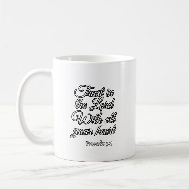 Mug Verset biblique: Proverbes 3:5 (Gauche)