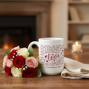 Mug Verset biblique sur l'amour est patient 1 Corinthi