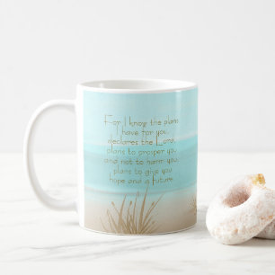 Mug Verset de la Bible chrétienne Jérémie 29:11 Aqua B
