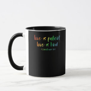Mug Verset de la Bible chrétienne L'amour est patient