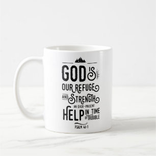 Mug Verset de la Bible chrétienne Psaume 46:1 Dieu est