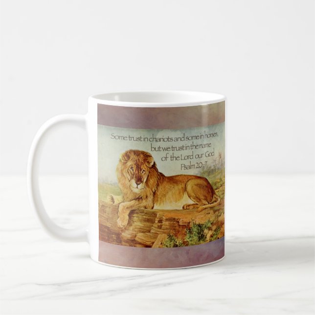 Mug Verset de la Bible du Lion Chrétien (Gauche)