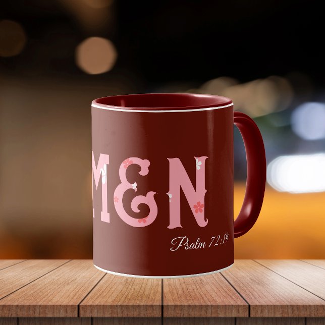Mug Verset de la Bible Typographie moderne Personnalis (Amen Bible Verse Modern Typography Custom Mug, perfect Christmas gift for family, Christian friends)
