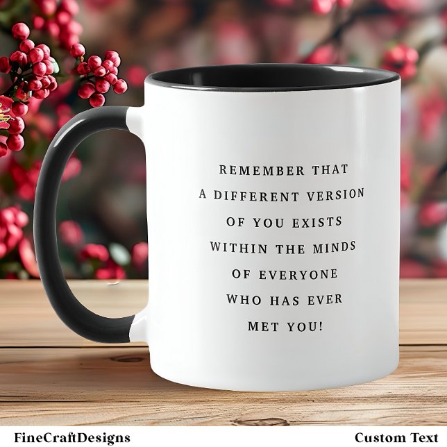 Mug Versions De Vous Citation Poignée Police Noire ten (Créateur téléchargé)