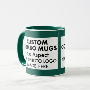 Mug Vert 4:6 Paysage 2 x Cadre photo Combo personnalis