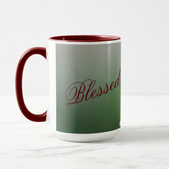 Mug Vert Avec Fleurs Roses (Gauche)
