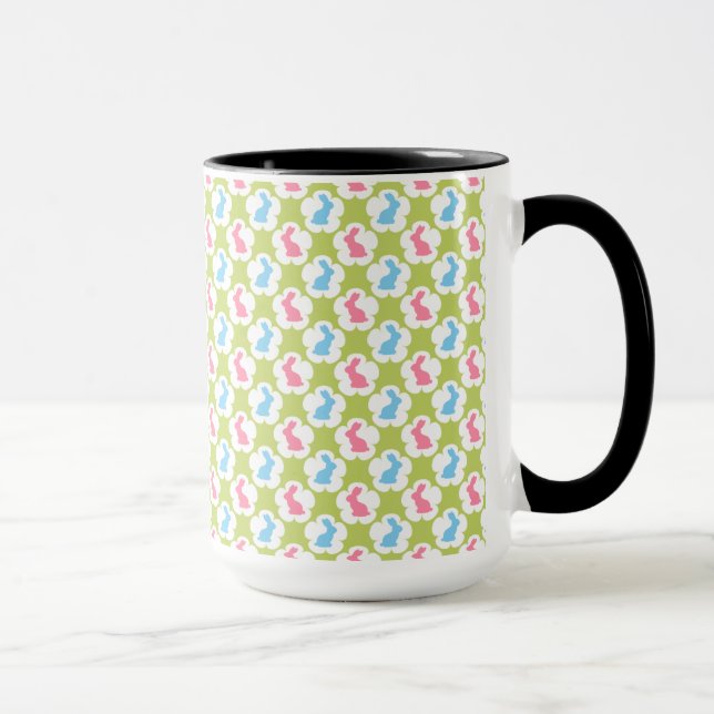 MUG VERT AVEC ROSE & BLEU EASTER BUNNIES (Droite)