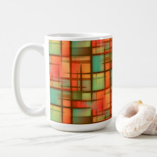 Mug Vert bleu rouge de plaid abstrait moderne de la