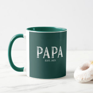 Mug Vert Chasseur Année de création Papa