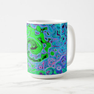 Mug Vert Citron Groovy Abstrait Rétro Tourbillon Liqui
