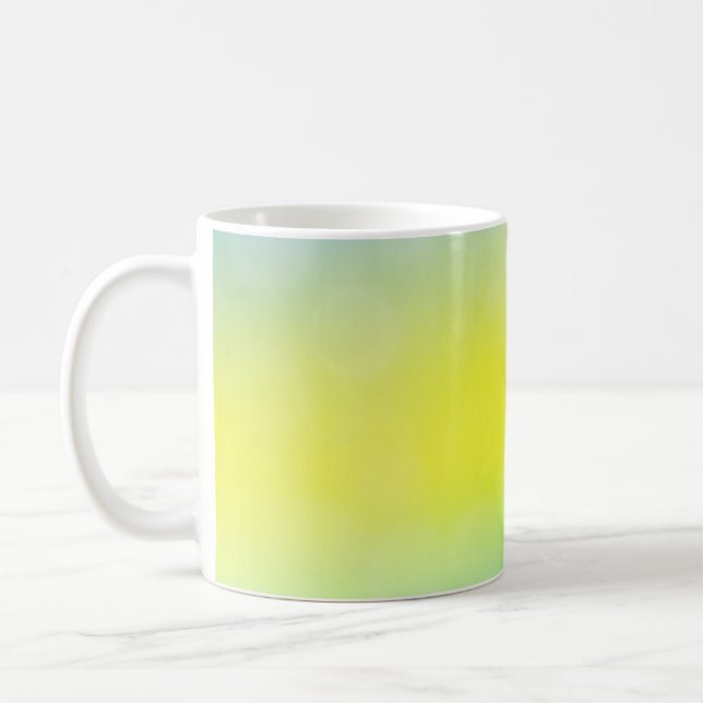 Mug Vert clair, abstrait jaune flou arrière - plan. C (Gauche)
